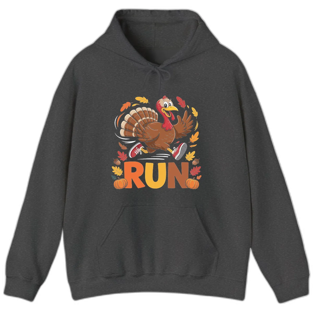 Running Turkey Trot 5k Hoodie in Dark Heather