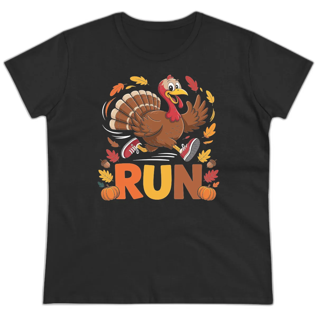 Running Turkey Trot 5k Ladies Tee in Black