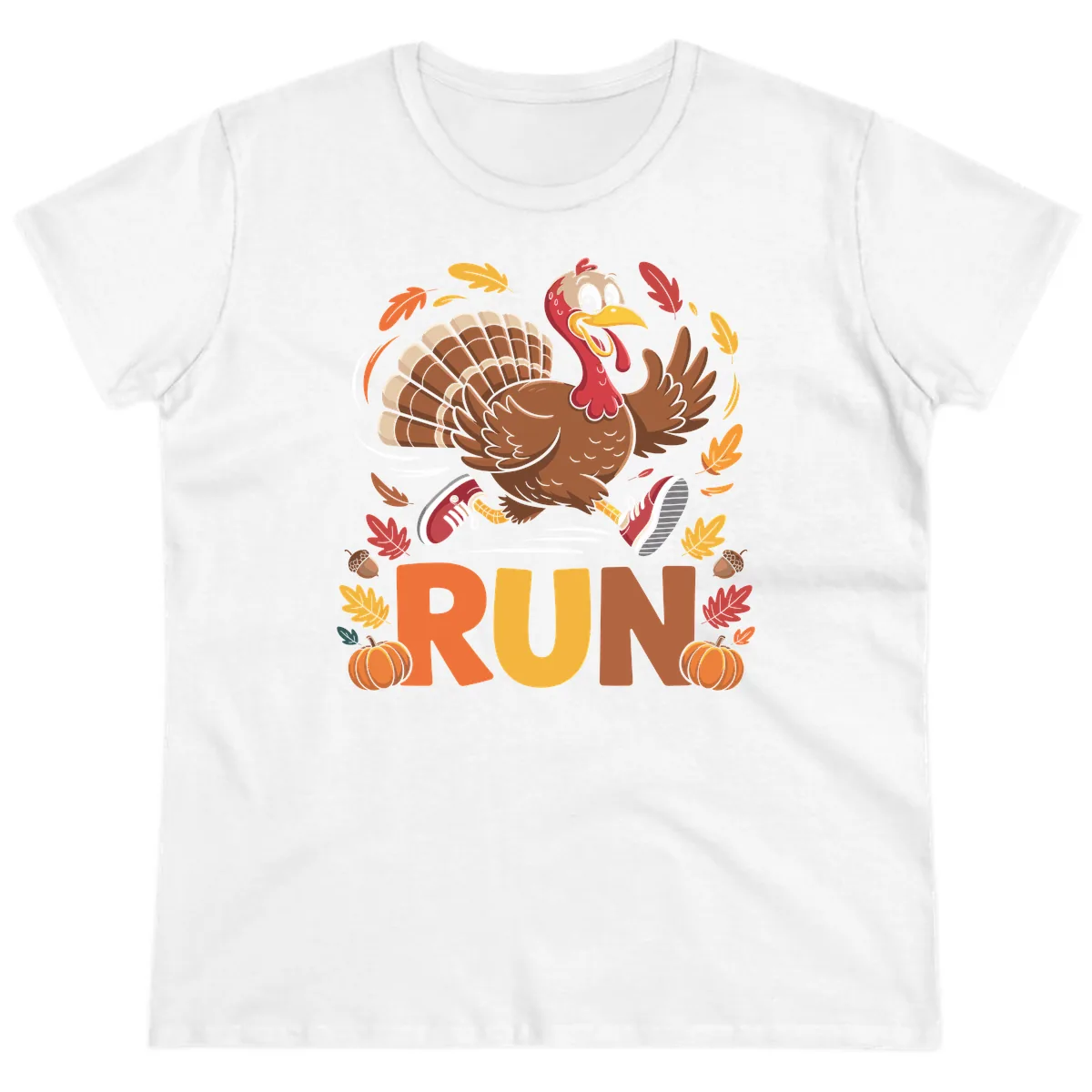 Running Turkey Trot 5k Ladies Tee in White