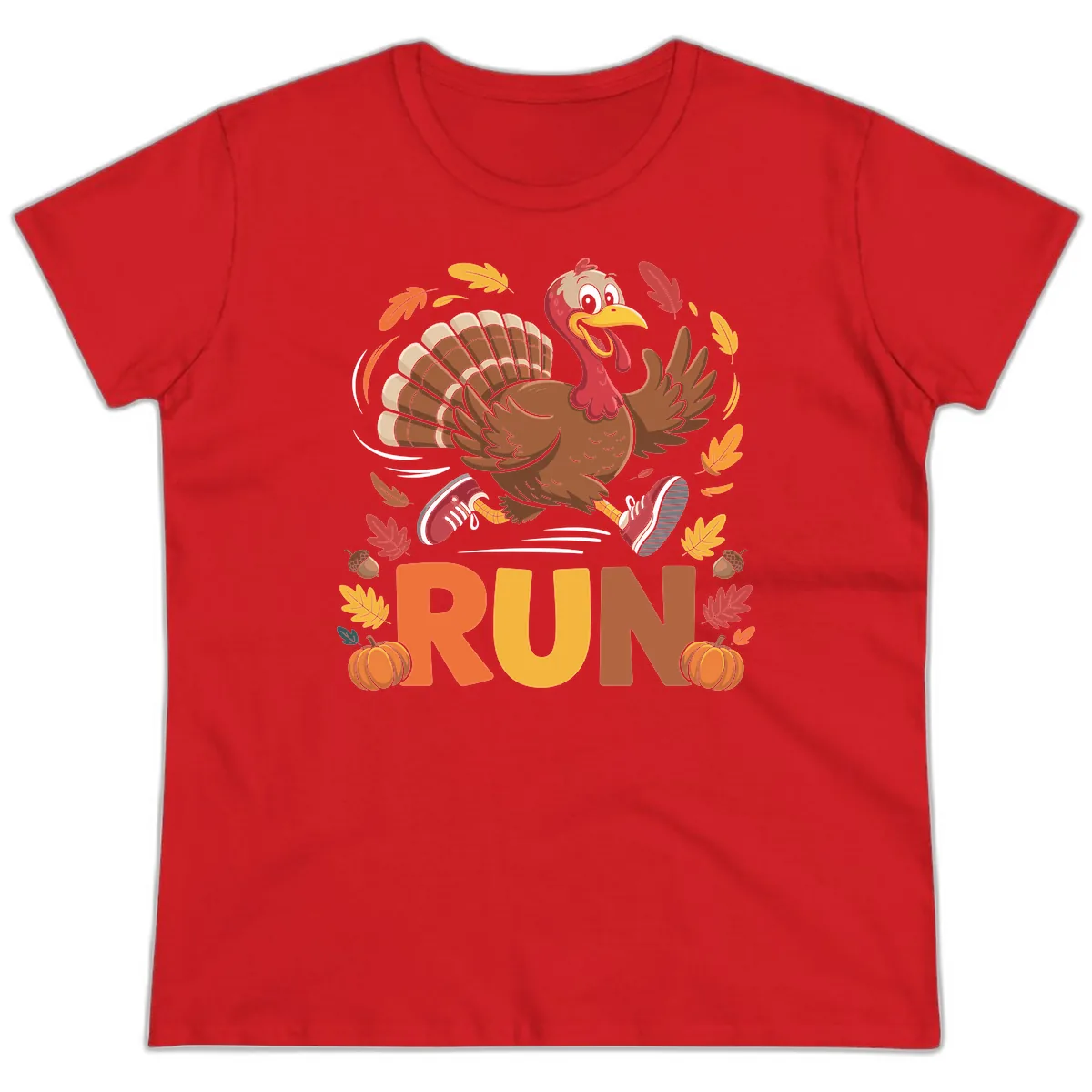 Running Turkey Trot 5k Ladies Tee in Red