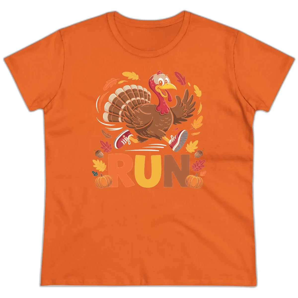 Running Turkey Trot 5k Ladies Tee in Orange