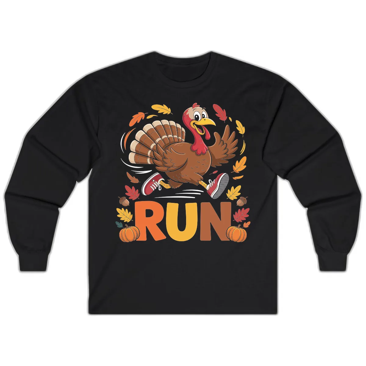 Running Turkey Trot 5k Long Sleeve in Black