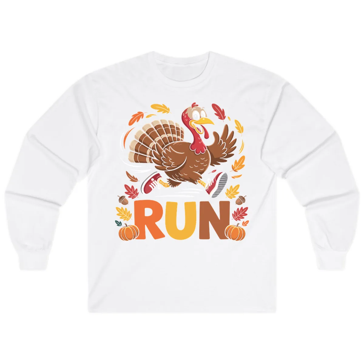 Running Turkey Trot 5k Long Sleeve in White