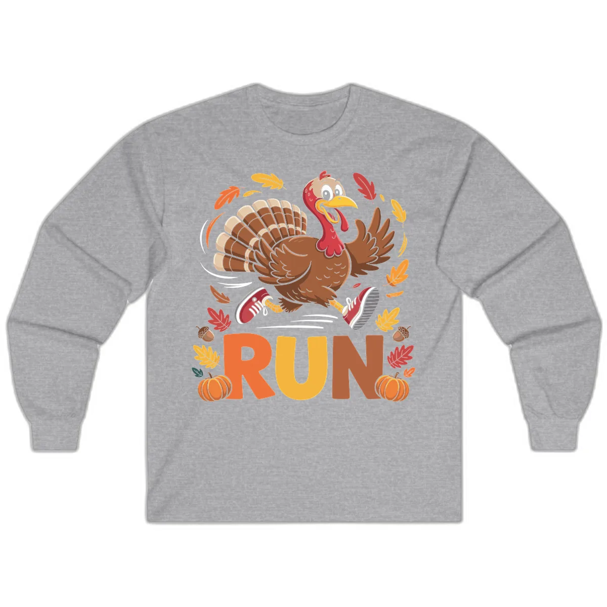 Running Turkey Trot 5k Long Sleeve in Sport Grey