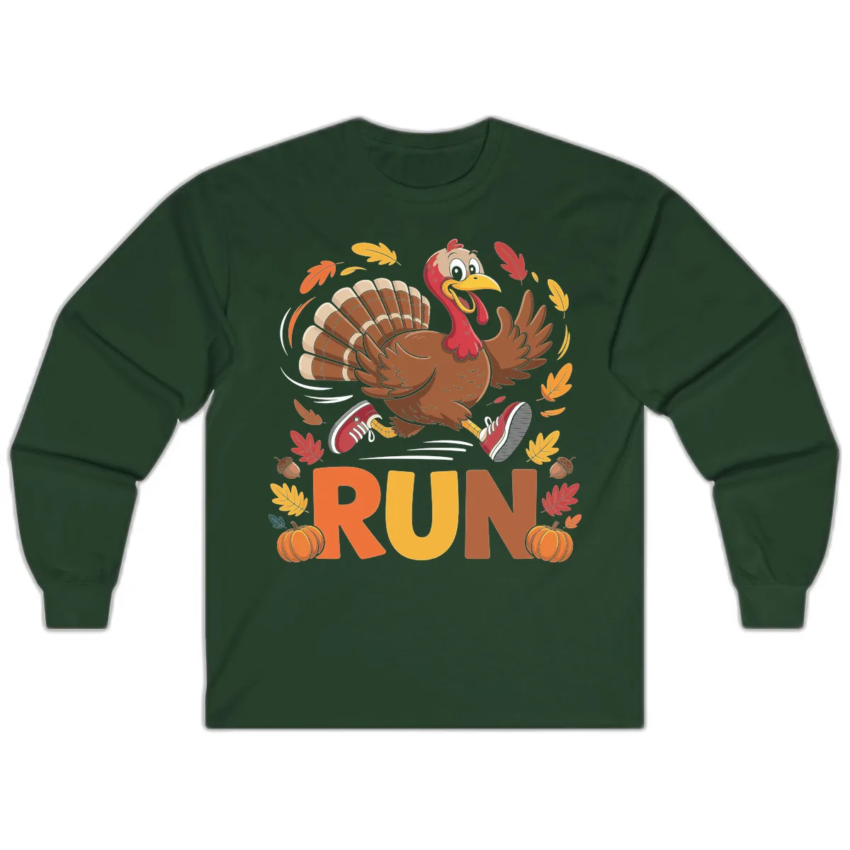 Running Turkey Trot 5k Long Sleeve in Forest Green