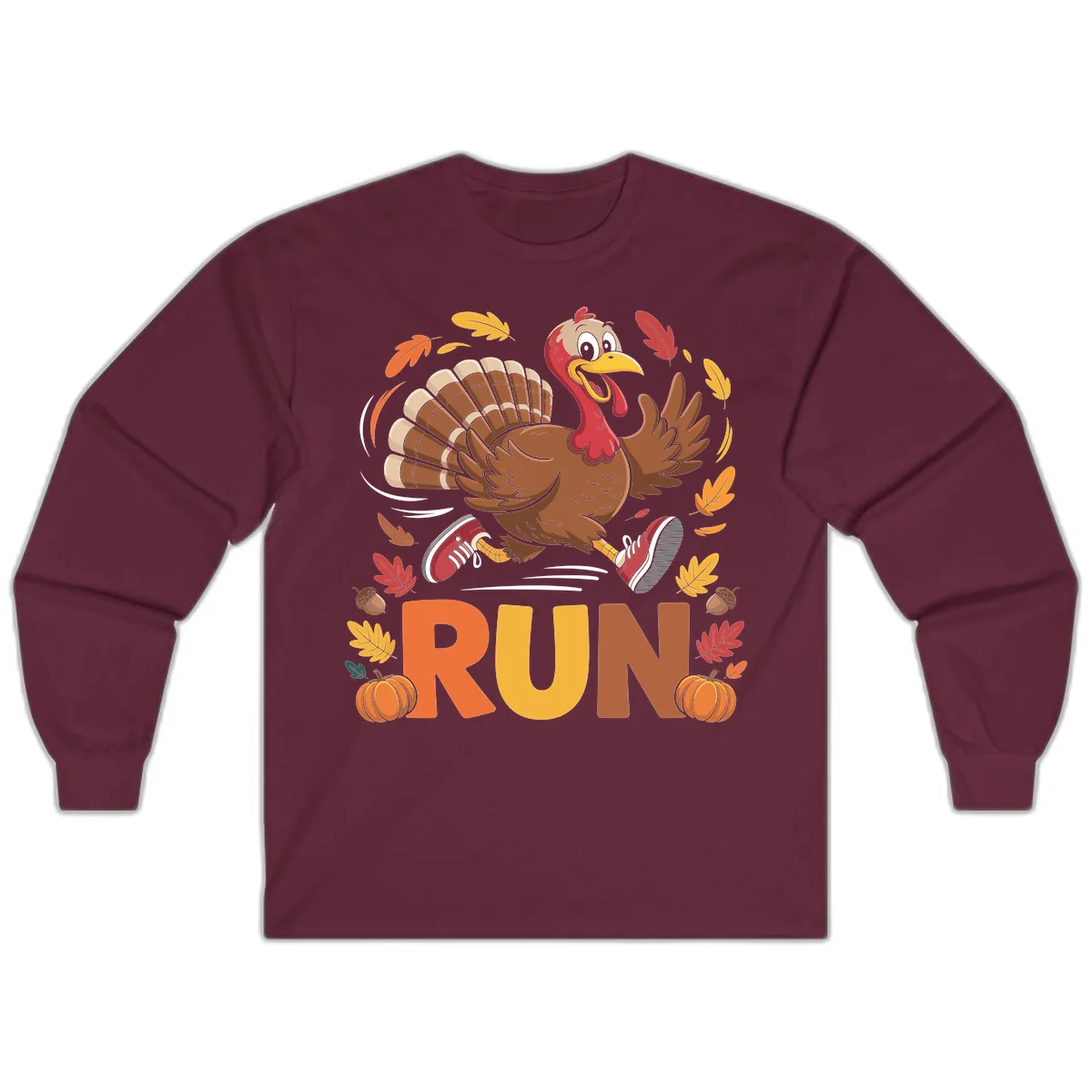 Running Turkey Trot 5k Long Sleeve in Maroon