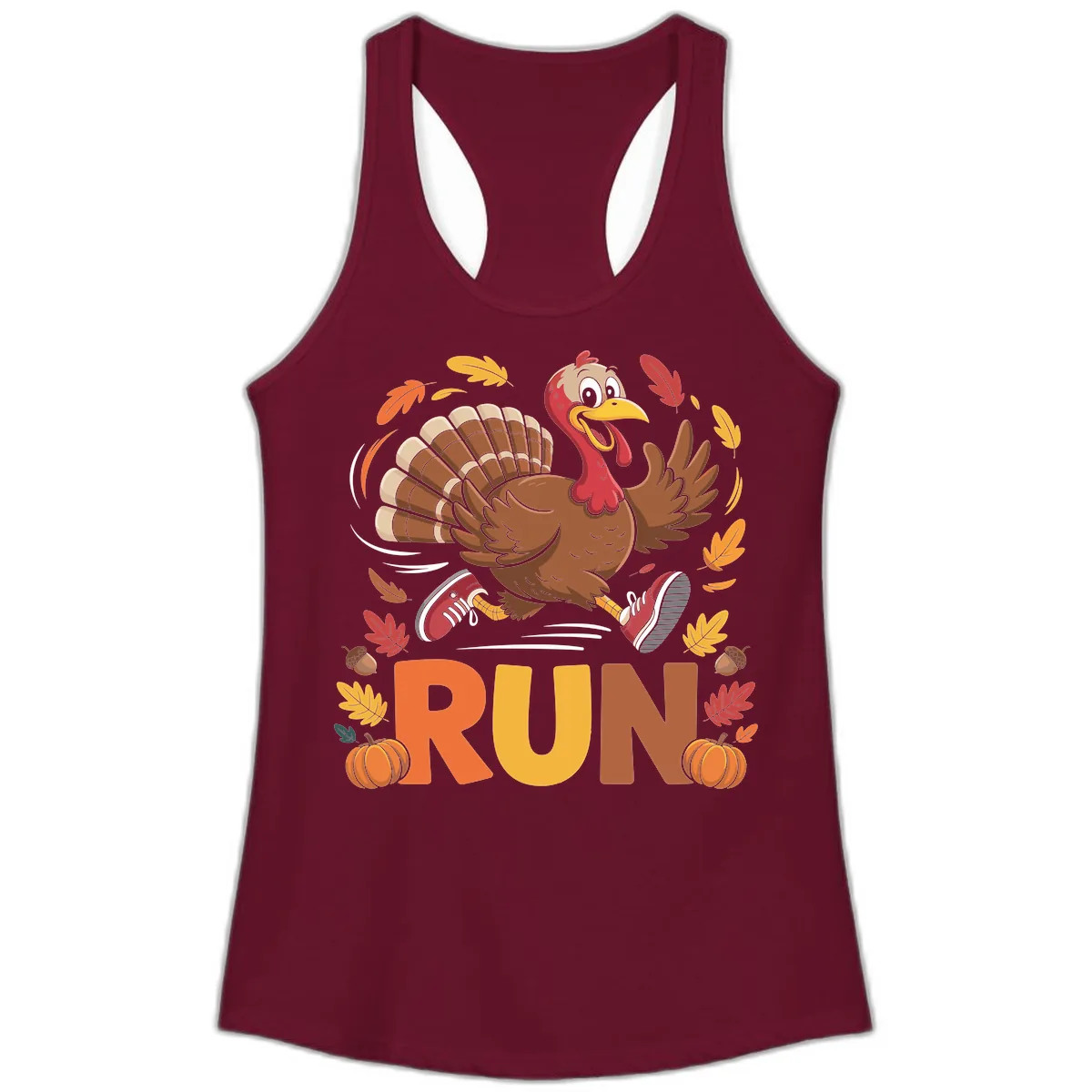 Running Turkey Trot 5k Ladies Tank in Solid Cardinal Red