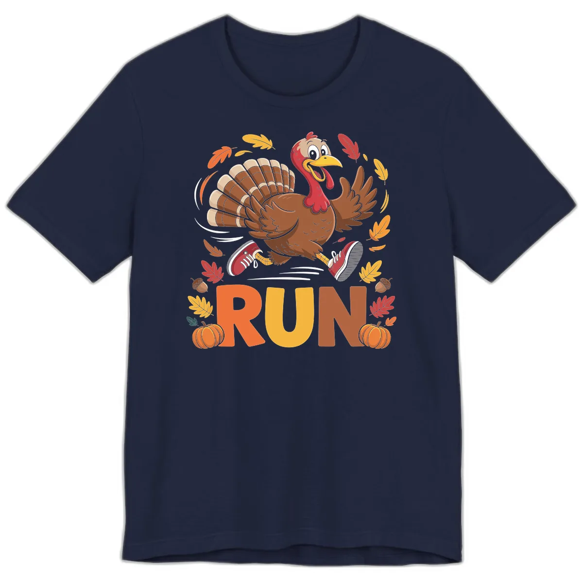 Running Turkey Trot 5k Premium T-Shirt in Navy