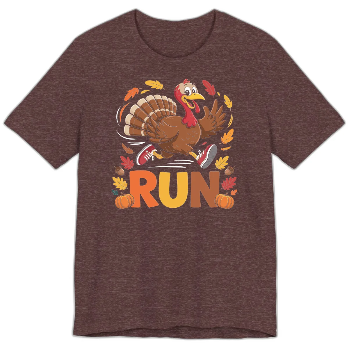 Running Turkey Trot 5k Premium T-Shirt in Heather Maroon