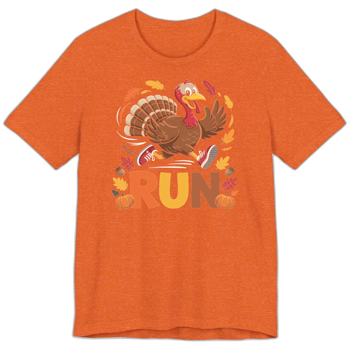 Running Turkey Trot 5k Premium T-Shirt in Heather Orange