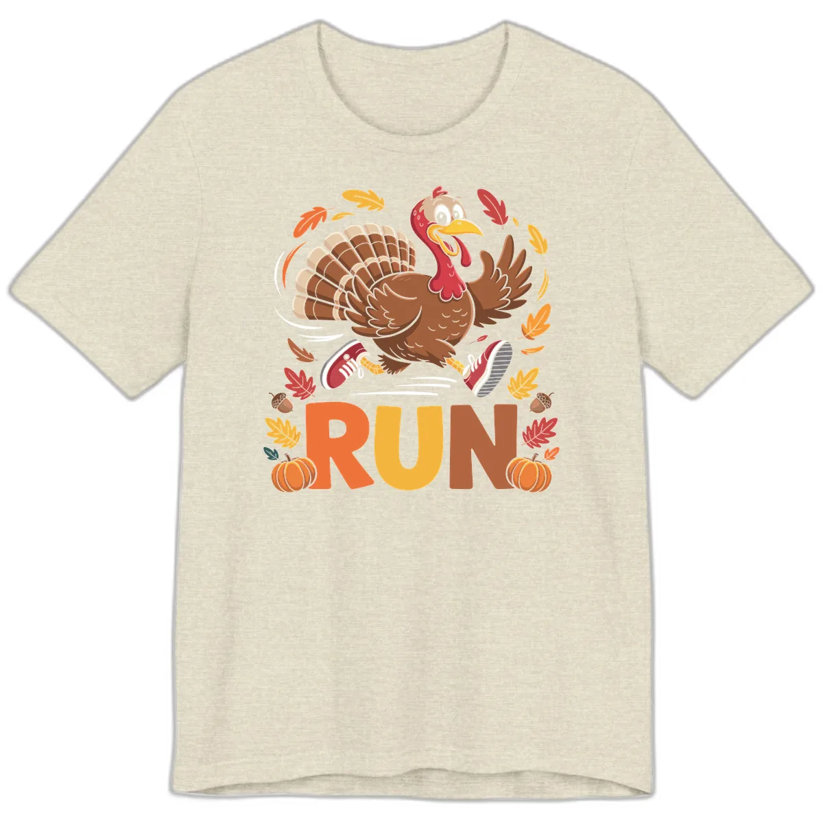 Running Turkey Trot 5k Premium T-Shirt in Heather Prism Natural