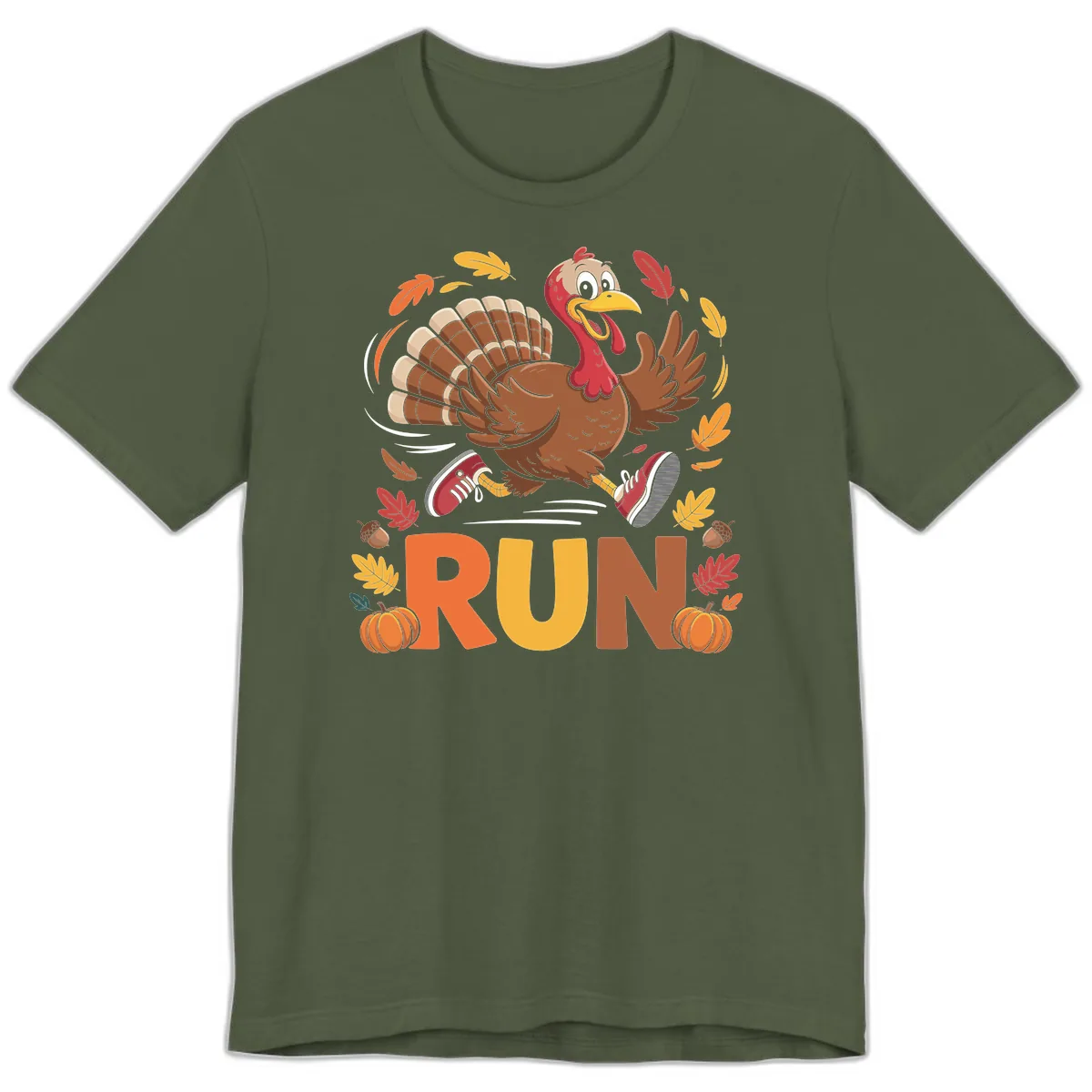 Running Turkey Trot 5k Premium T-Shirt in Military Green