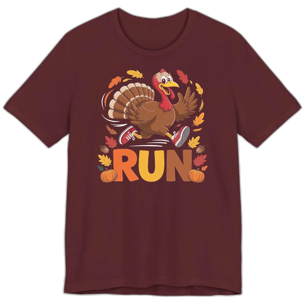 Running Turkey Trot 5k Premium T-Shirt in Maroon