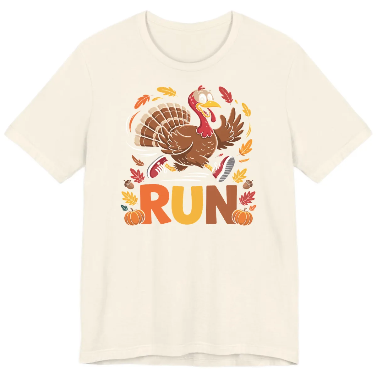 Running Turkey Trot 5k Premium T-Shirt in Natural