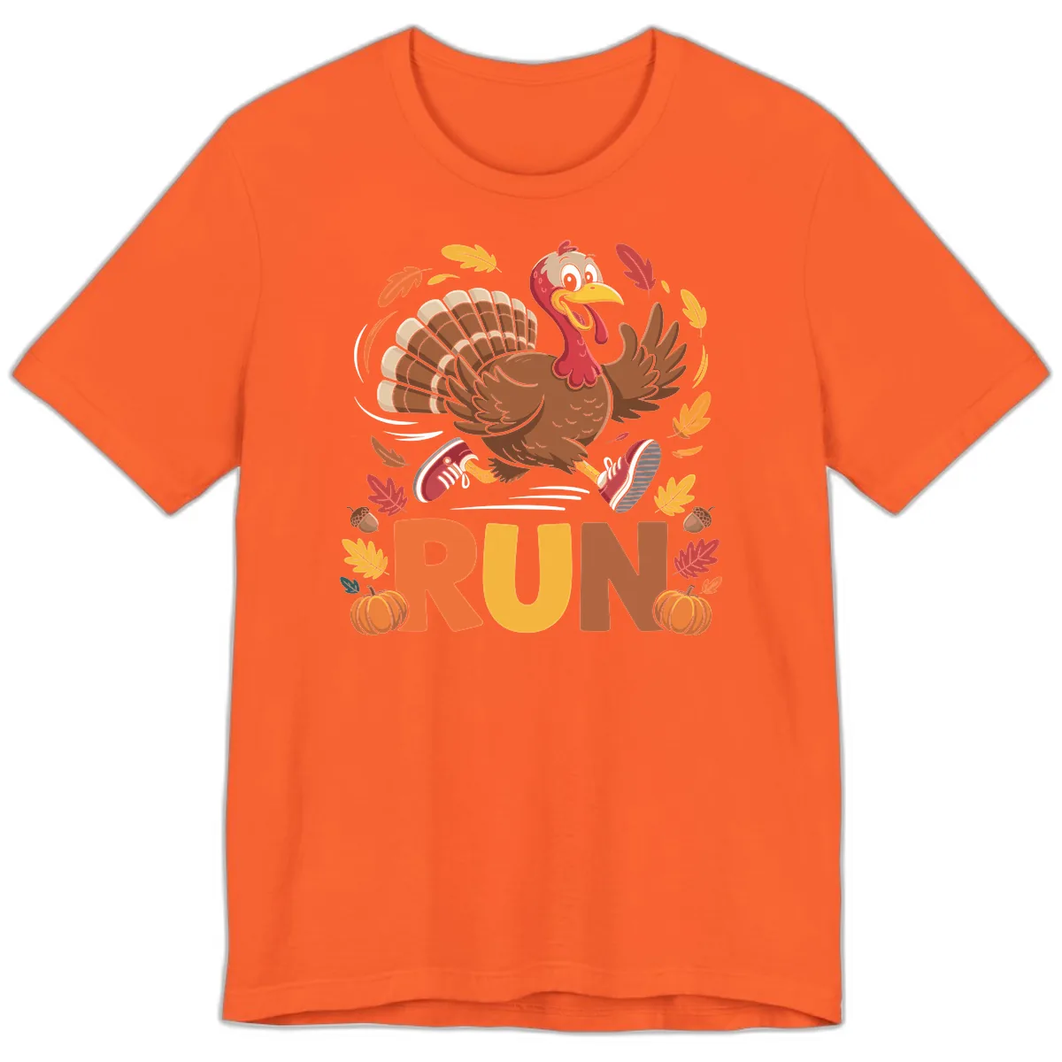 Running Turkey Trot 5k Premium T-Shirt in Orange