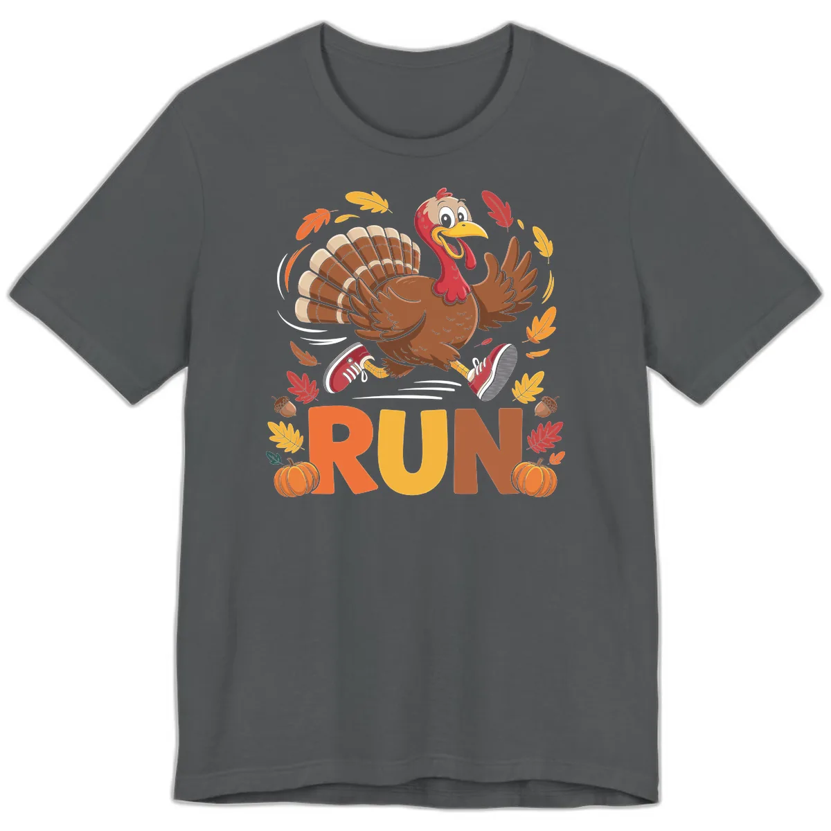 Running Turkey Trot 5k Premium T-Shirt in Asphalt