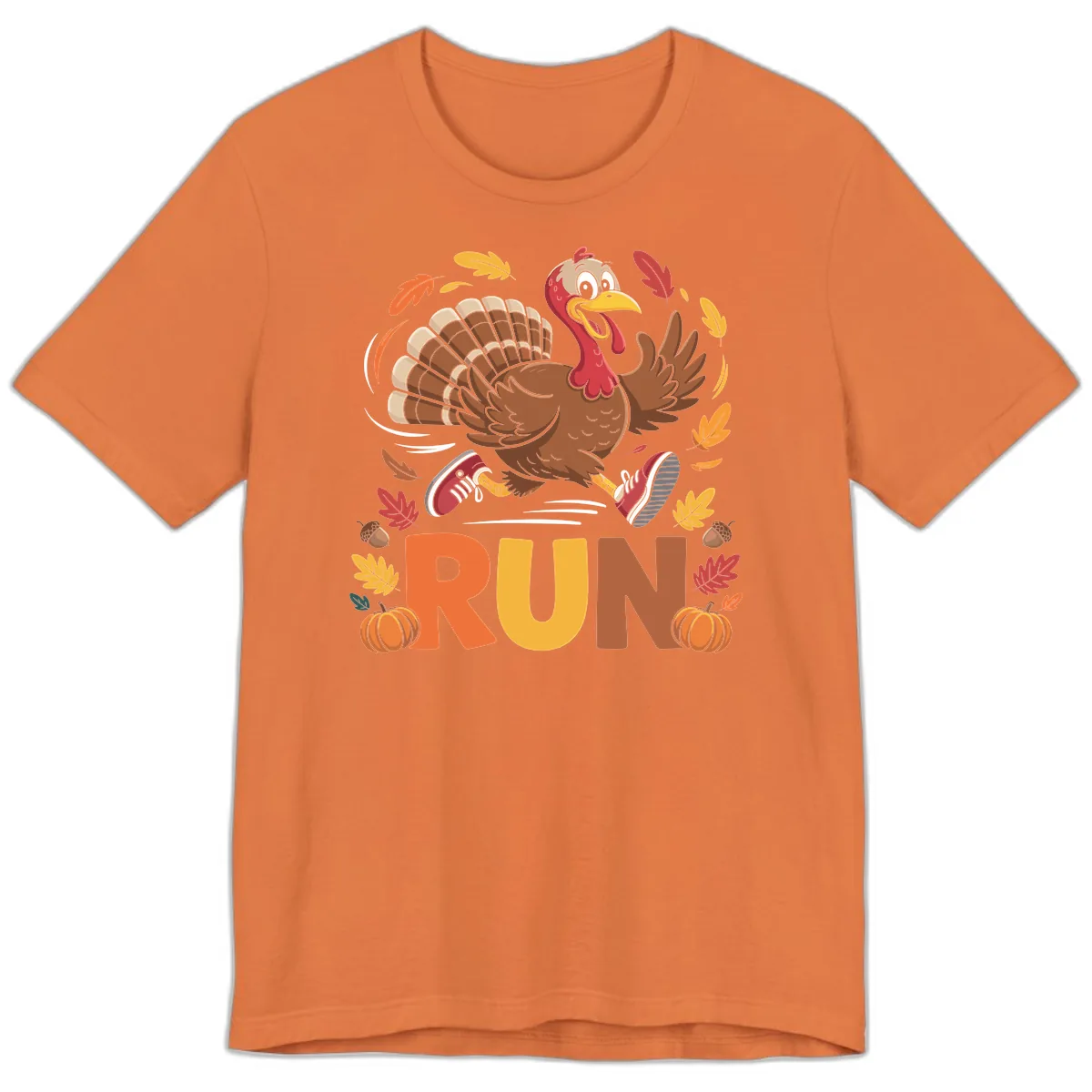 Running Turkey Trot 5k Premium T-Shirt in Burnt Orange
