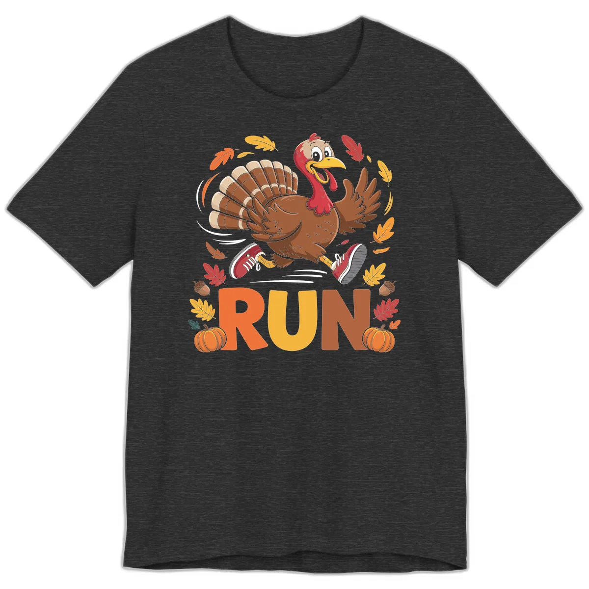 Running Turkey Trot 5k Premium T-Shirt in Dark Grey Heather