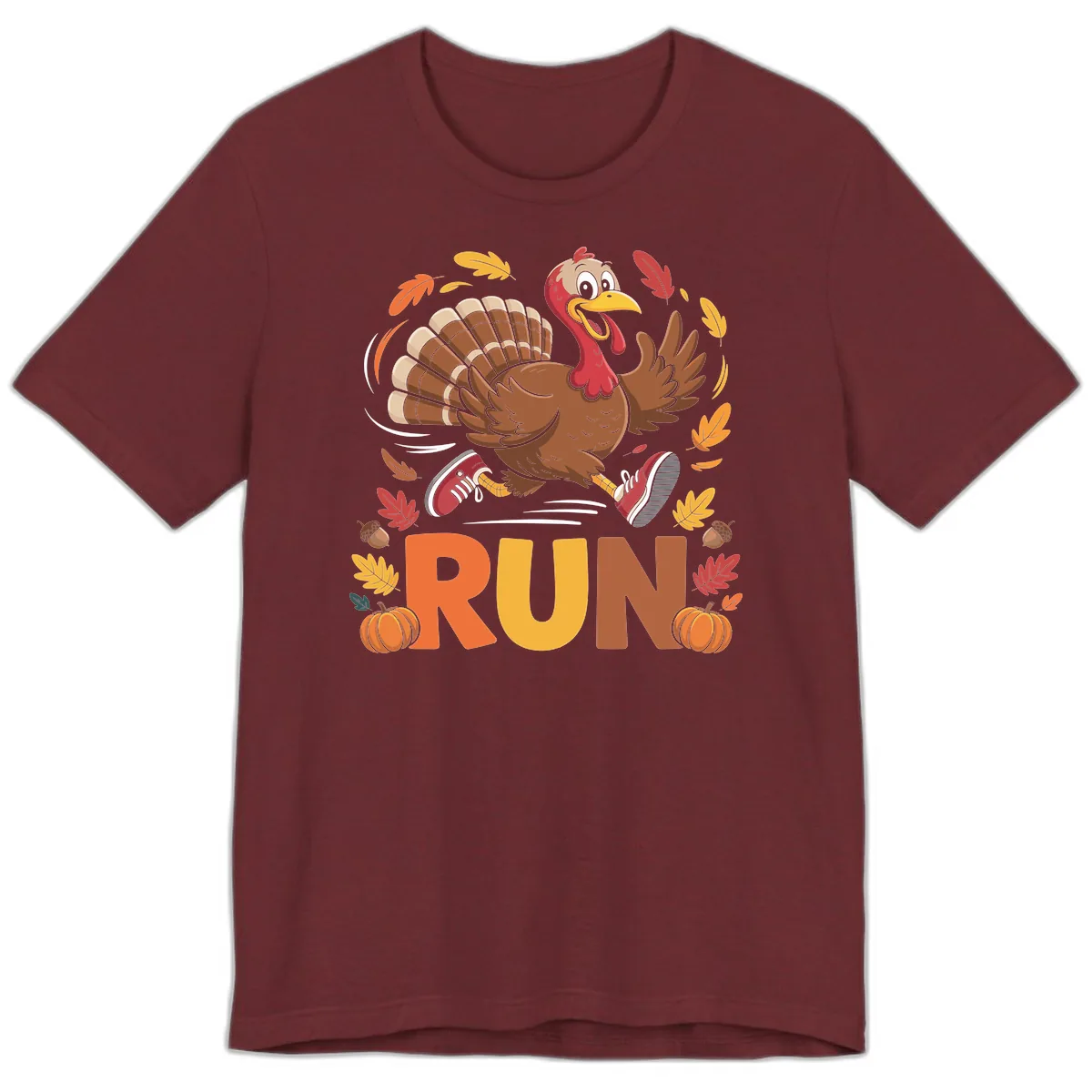 Running Turkey Trot 5k Premium T-Shirt in Heather Cardinal