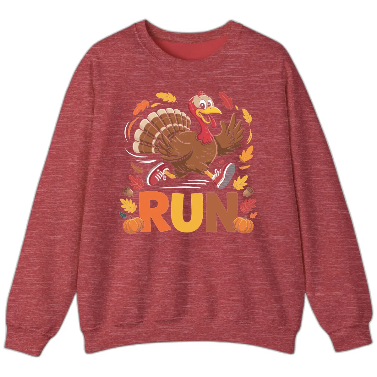 Running Turkey Trot 5k Sweatshirt in Heather Scarlet Red