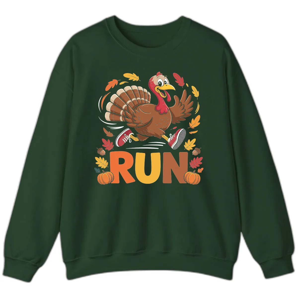 Running Turkey Trot 5k Sweatshirt in Forest Green