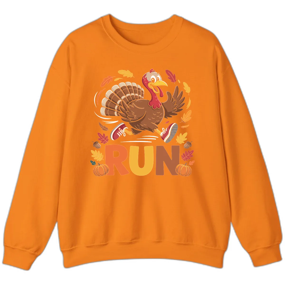 Running Turkey Trot 5k Sweatshirt in Safety Orange