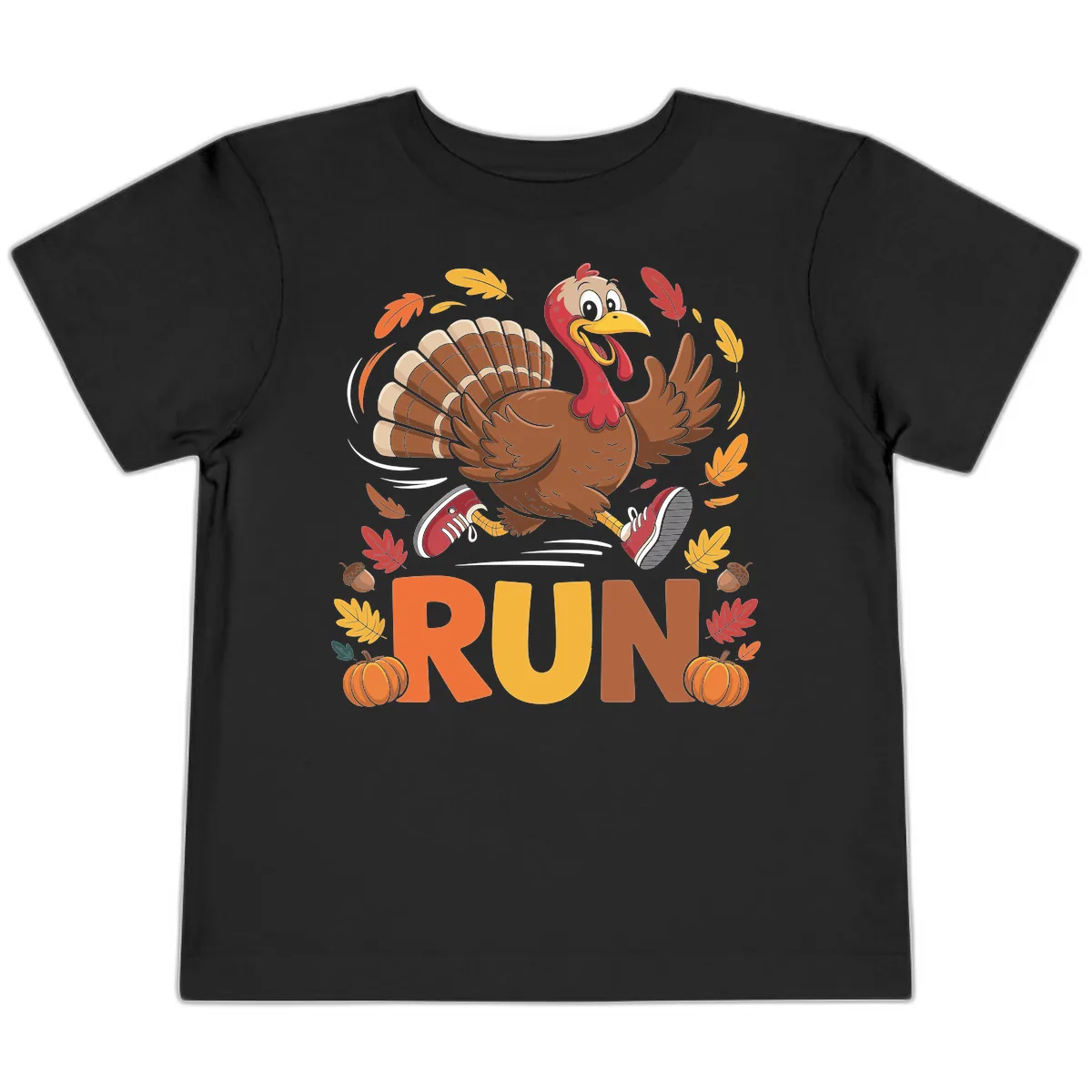 Running Turkey Trot 5k Toddler T-Shirt in Black