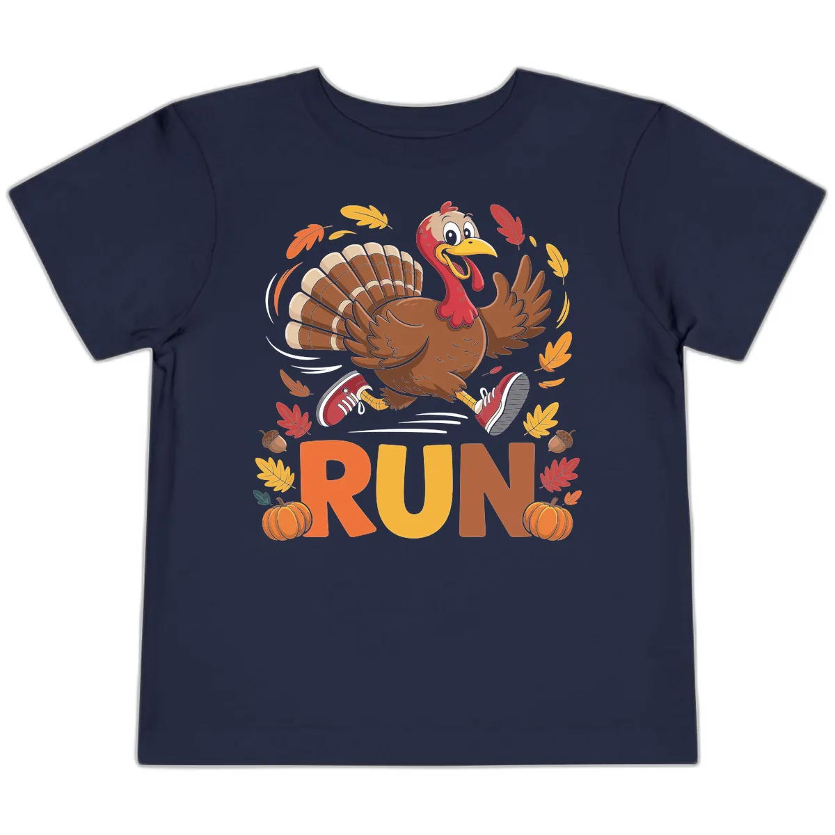 Running Turkey Trot 5k Toddler T-Shirt in Navy
