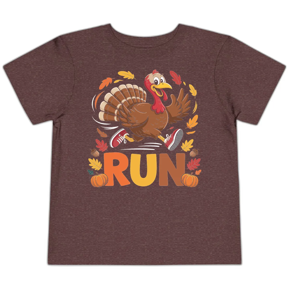 Running Turkey Trot 5k Toddler T-Shirt in Heather Maroon