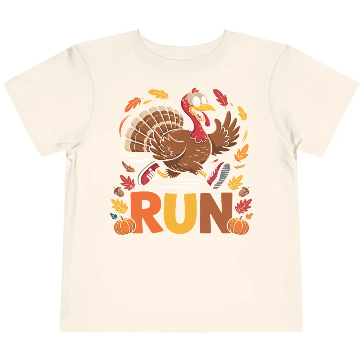 Running Turkey Trot 5k Toddler T-Shirt in Natural