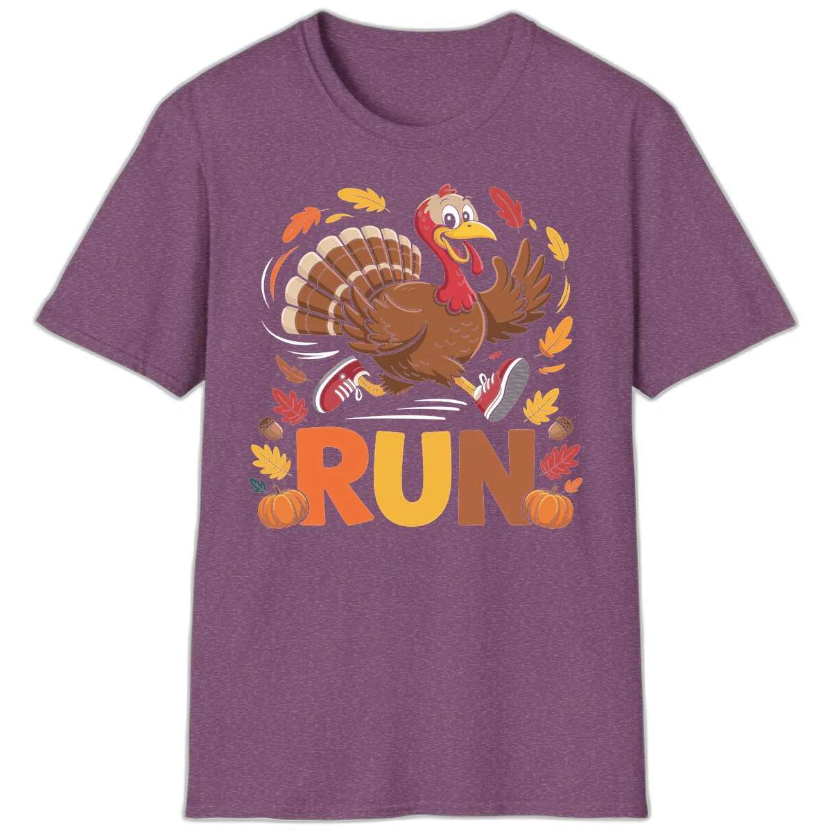 Running Turkey Trot 5k T-Shirt in Heather Maroon