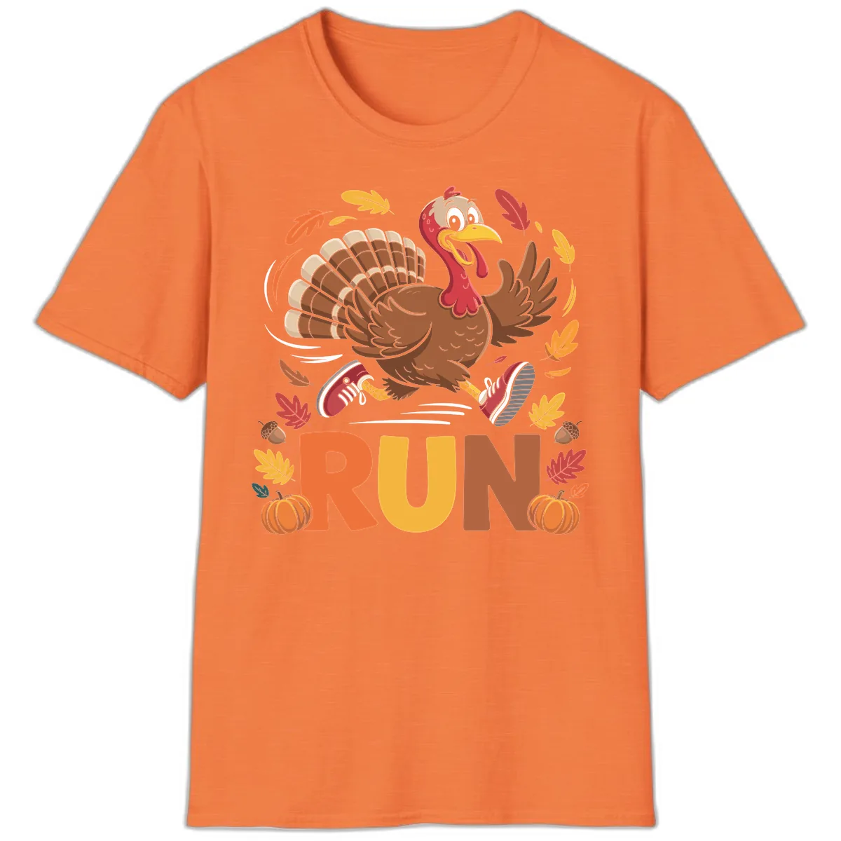 Running Turkey Trot 5k T-Shirt in Heather Orange