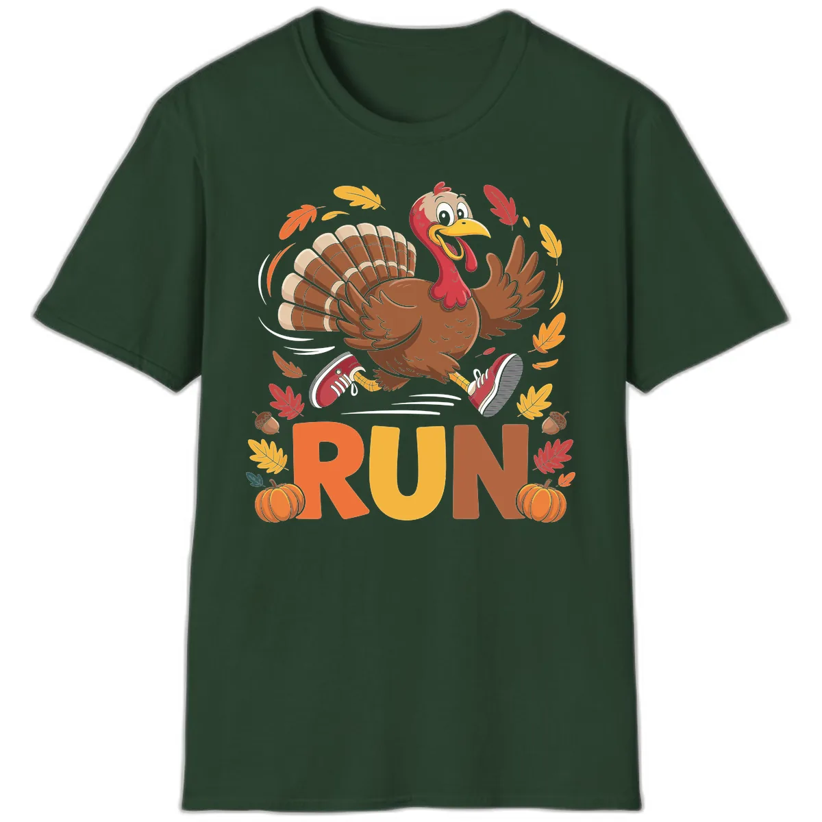 Running Turkey Trot 5k T-Shirt in Forest Green