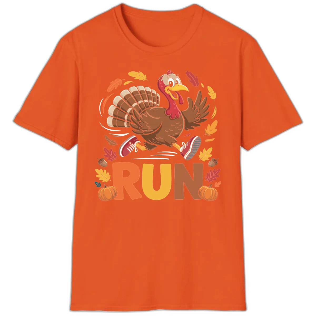 Running Turkey Trot 5k T-Shirt in Orange