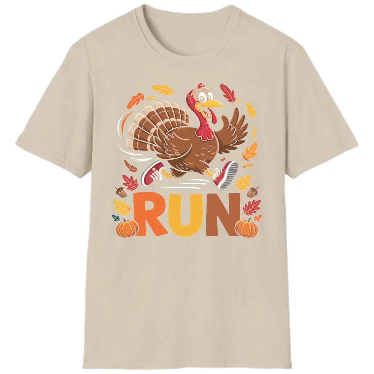 Running Turkey Trot 5k T-Shirt in Sand