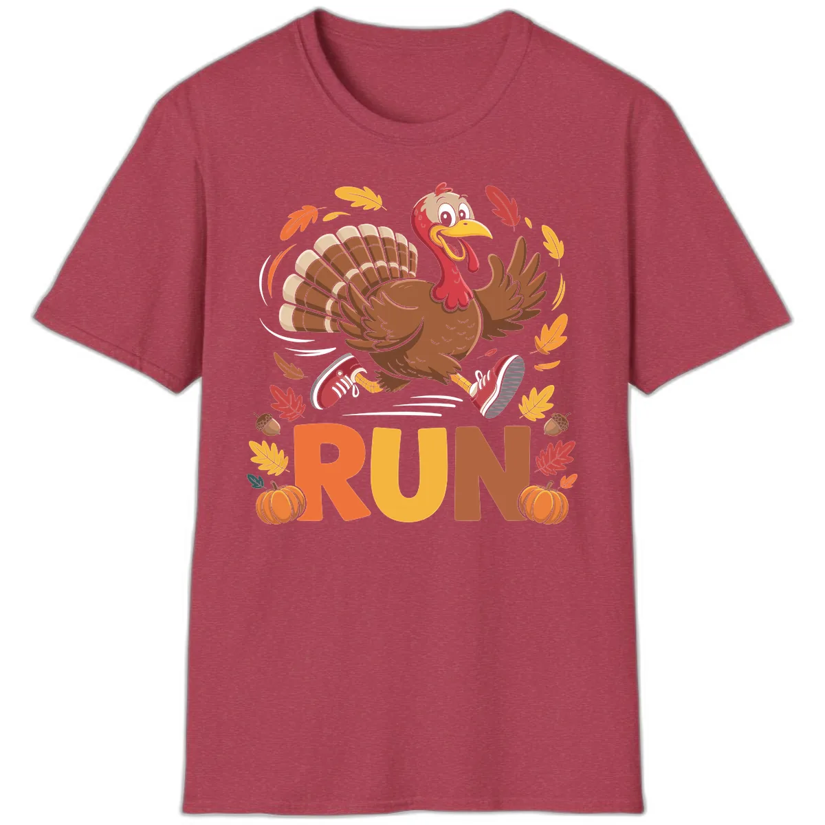 Running Turkey Trot 5k T-Shirt in Heather Cardinal