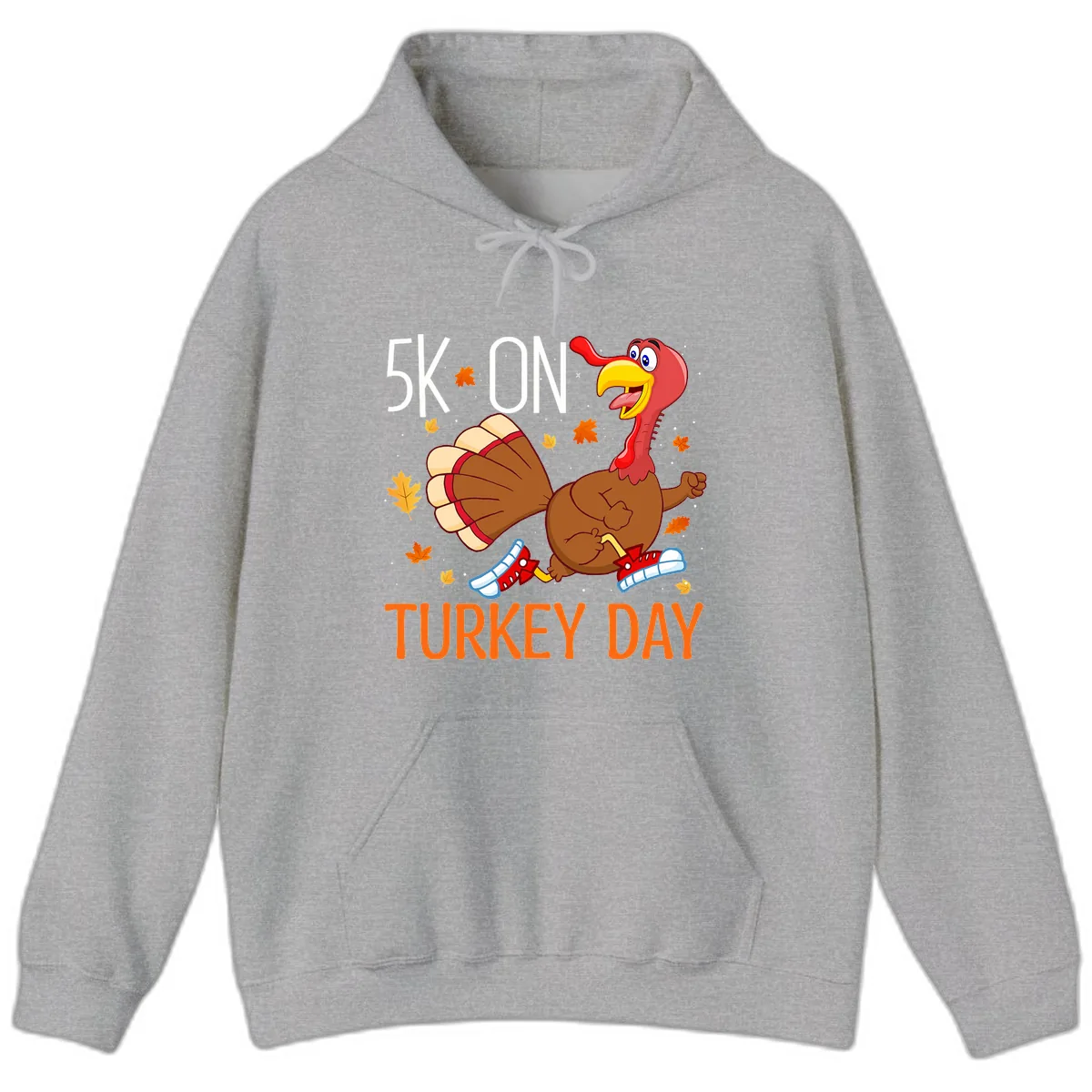 5k On Turkey Day Running Turkey Hoodie in Sport Grey