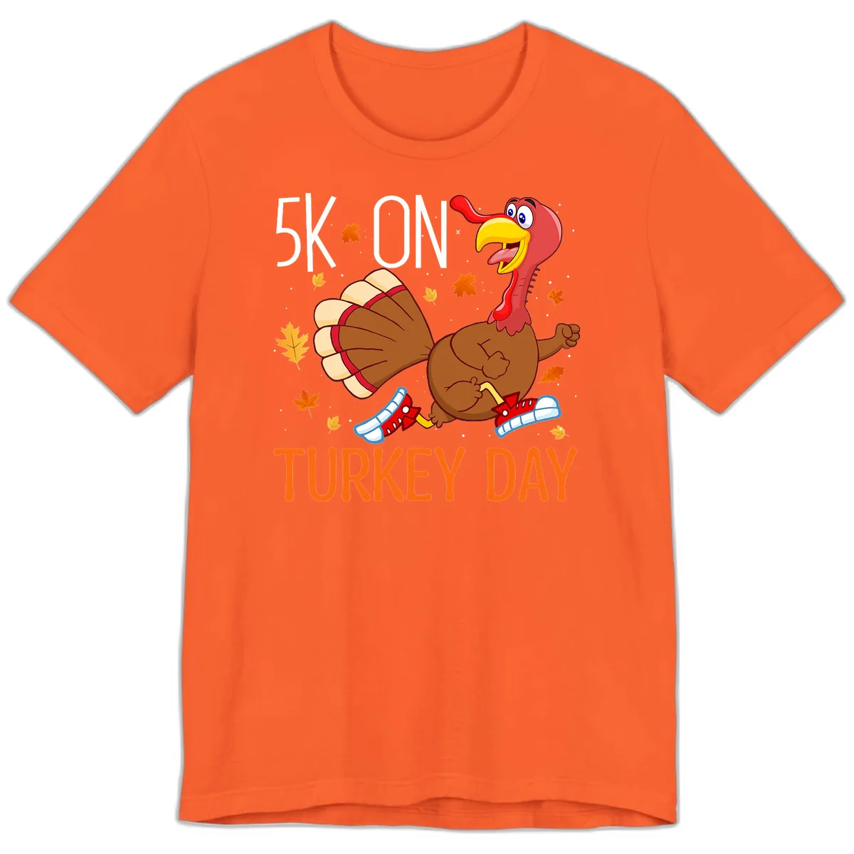 5k On Turkey Day Running Turkey Premium T-Shirt in Orange