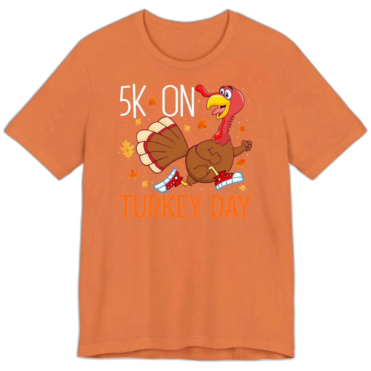 5k On Turkey Day Running Turkey Premium T-Shirt in Burnt Orange