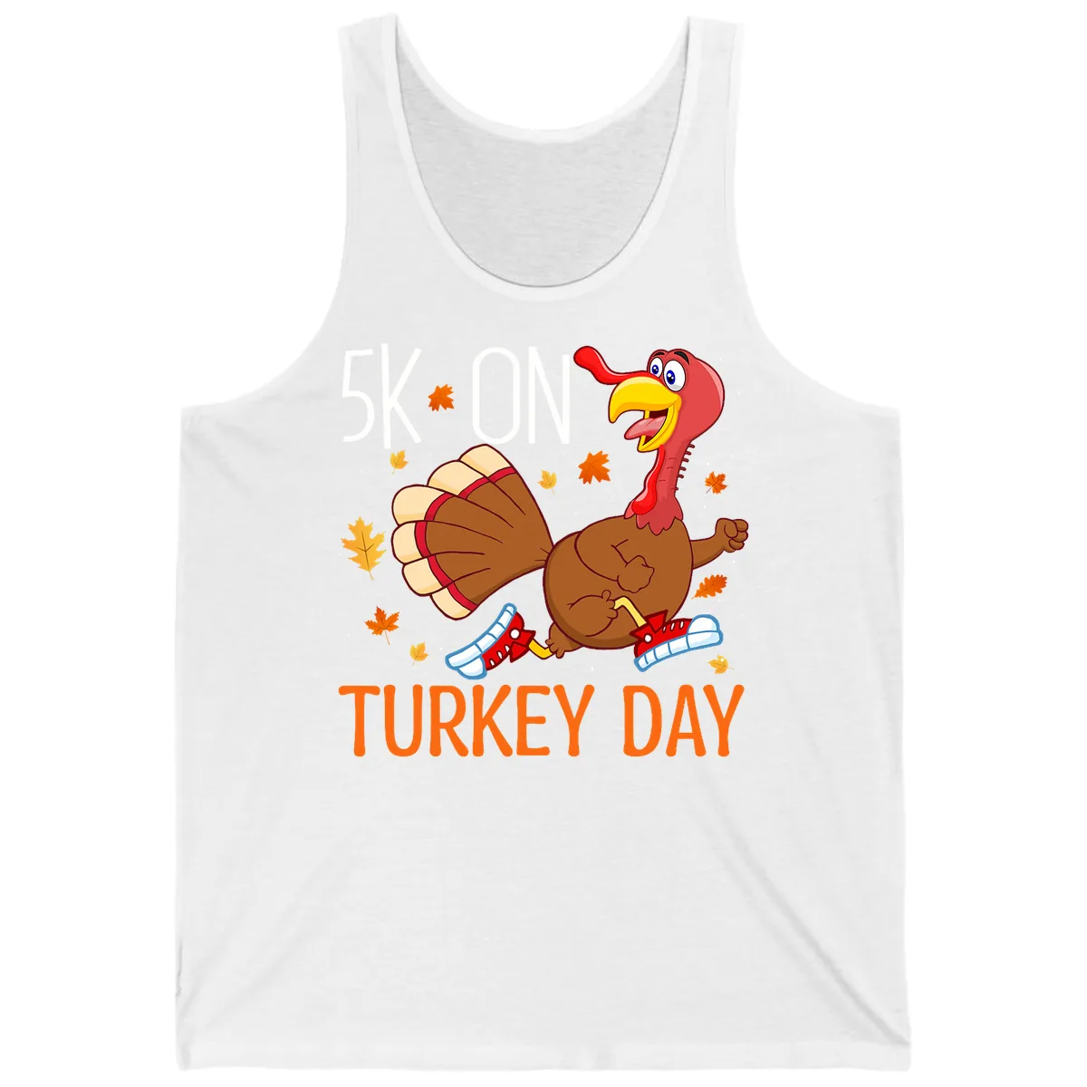 5k On Turkey Day Running Turkey Tank in White