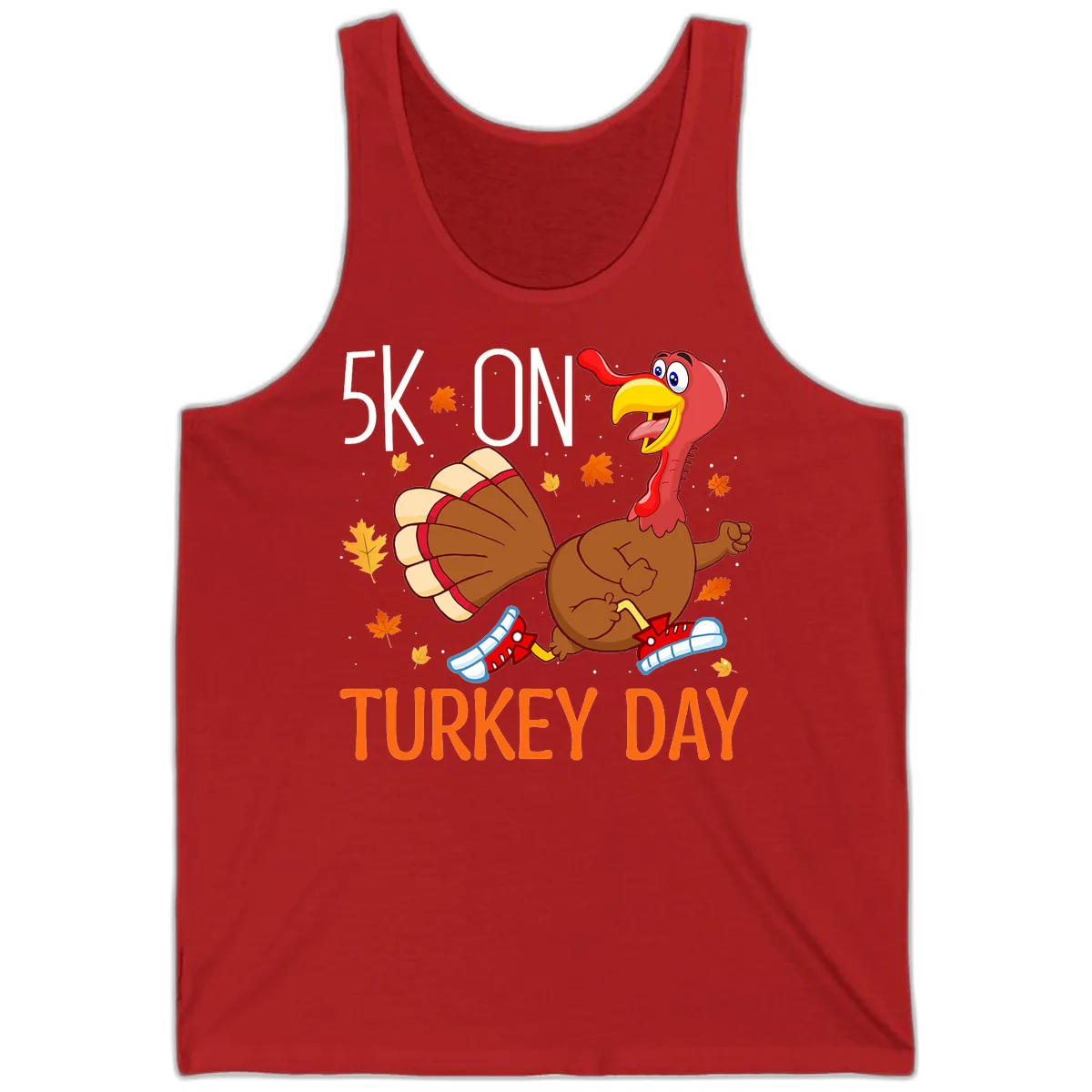5k On Turkey Day Running Turkey Tank in Red