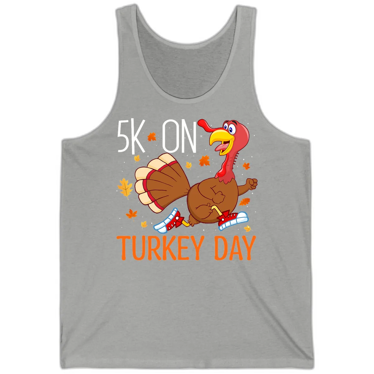 5k On Turkey Day Running Turkey Tank in Athletic Heather