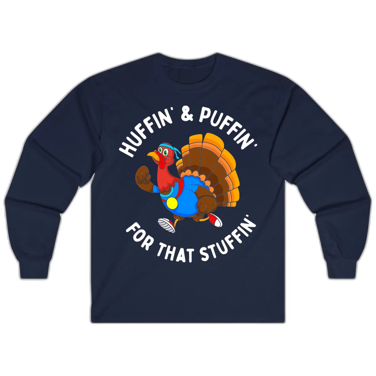 Huffin' & Puffin' For That Stuffin' Long Sleeve in Navy