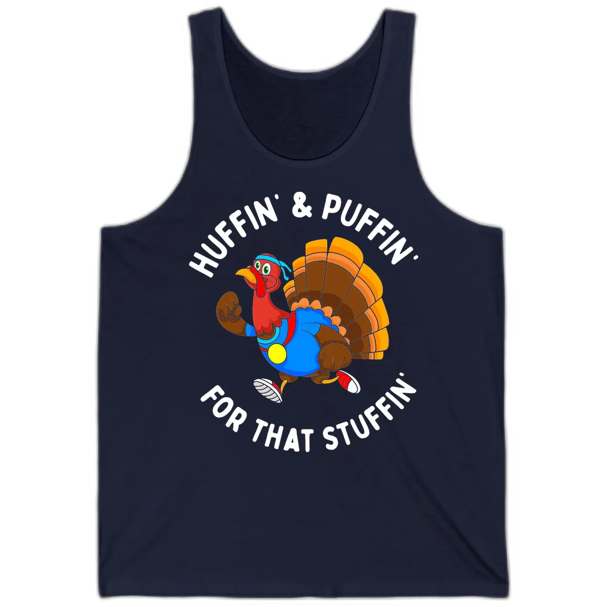 Huffin' & Puffin' For That Stuffin' Tank in Navy