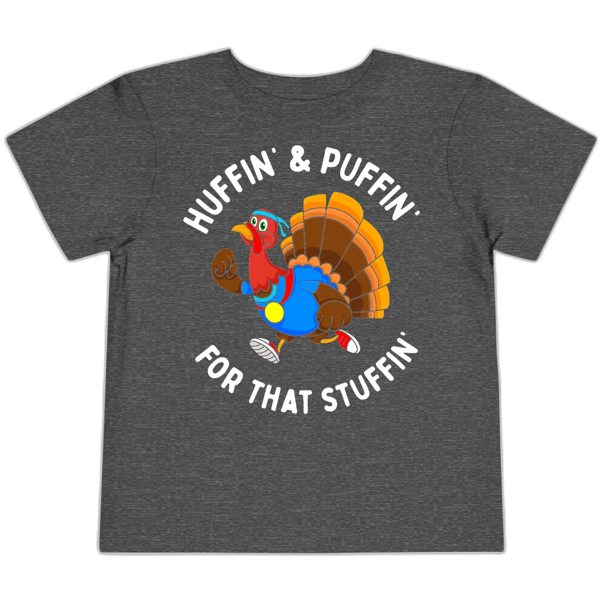 Huffin' & Puffin' For That Stuffin' Toddler T-Shirt in Dark Heather Grey
