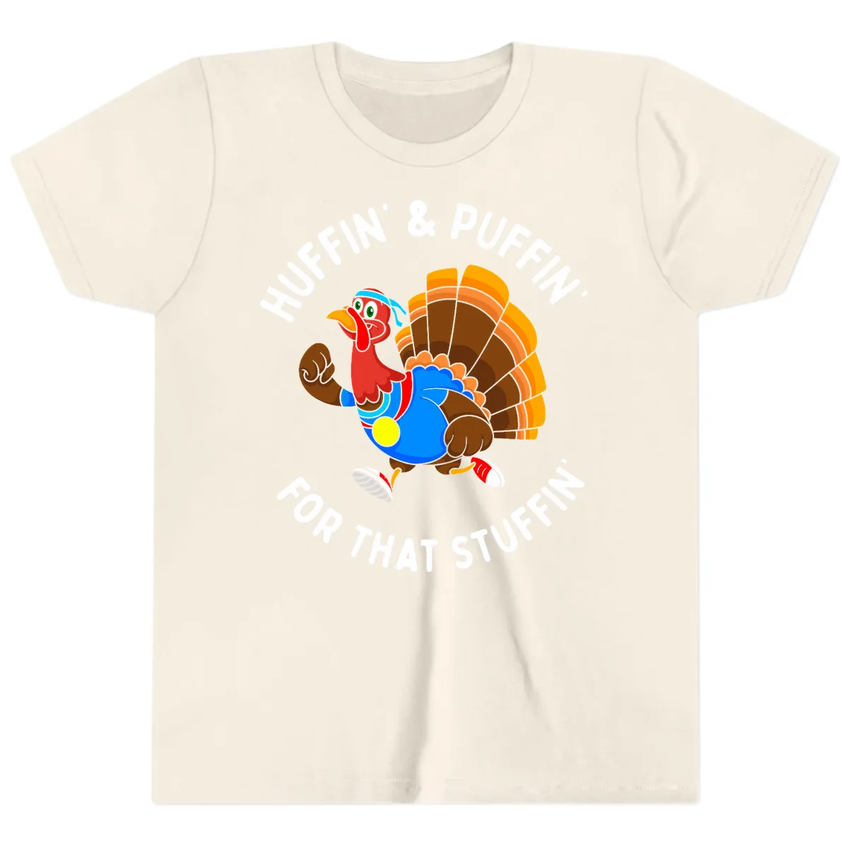 Huffin' & Puffin' For That Stuffin' Youth T-Shirt in Natural