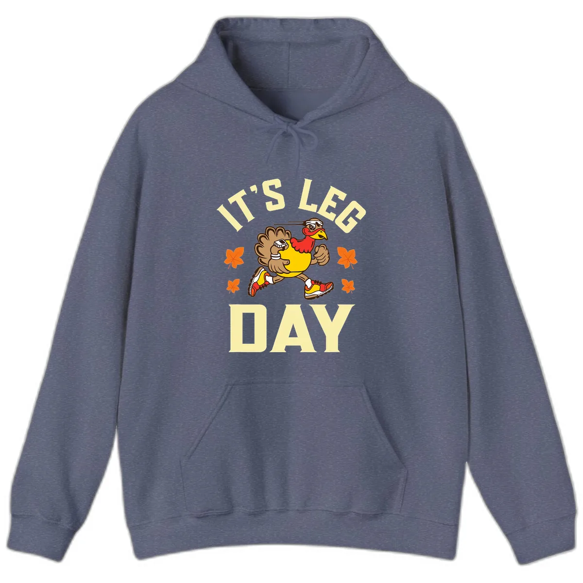 It's Leg Day Turkey Trot Hoodie in Heather Navy