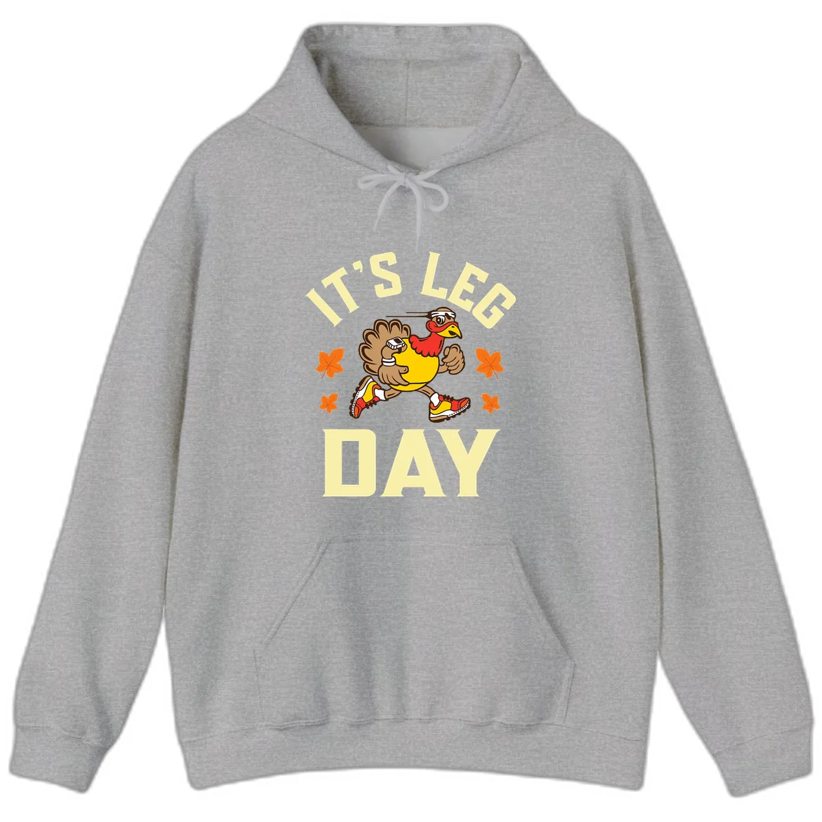 It's Leg Day Turkey Trot Hoodie in Sport Grey