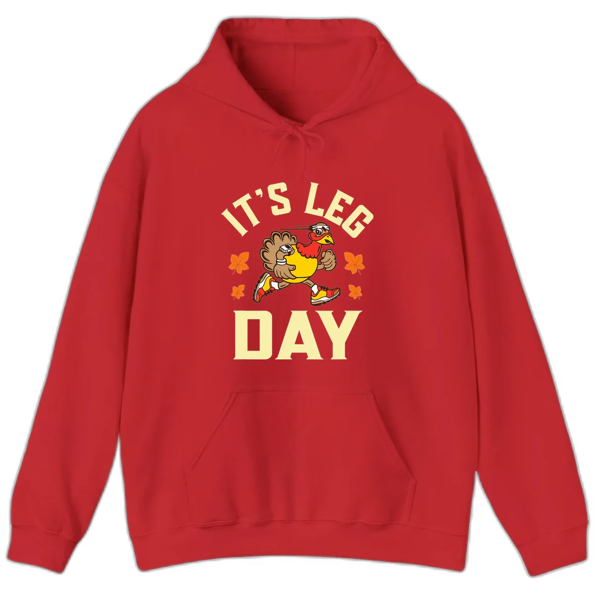 It's Leg Day Turkey Trot Hoodie in Red
