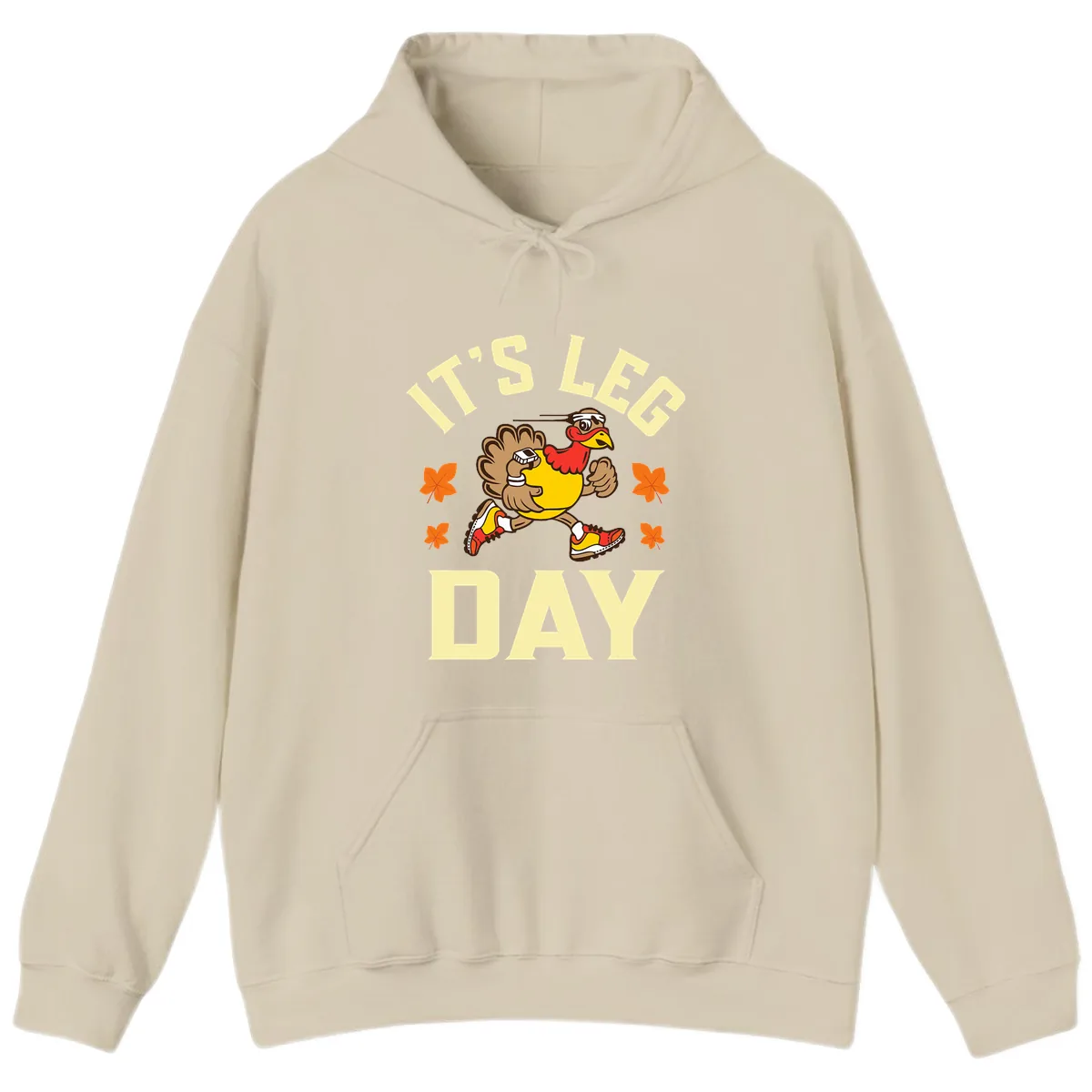 It's Leg Day Turkey Trot Hoodie in Sand